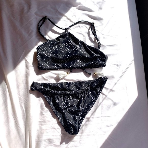 AMUSE SOCIETY X FLYNN SKYE Blue Halter Bikini XS - Picture 5 of 14